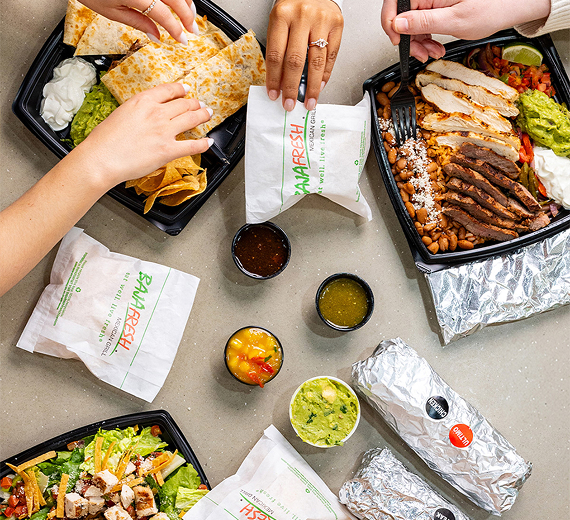 A variety of Baja Fresh items